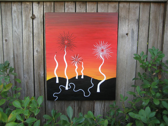 Fireworks Black White Red Series Acrylic on canvas 1996